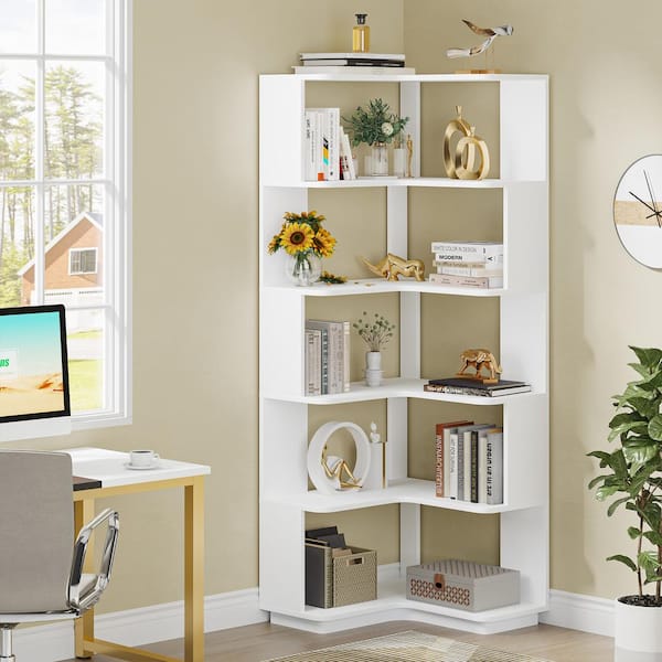 White Desk Organizers and Storage Small Desktop Bookshelf Length Expandable  Desk Organization Shelves Counter Corner Book Shelf Adjustable Narrow Book