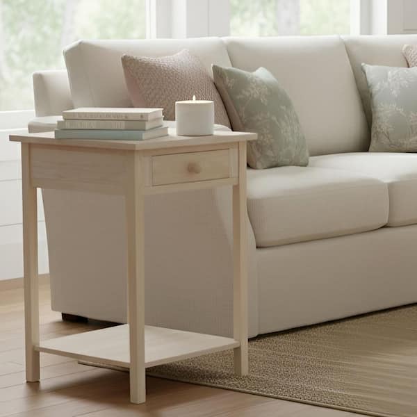 International Concepts Unfinished Storage End Table