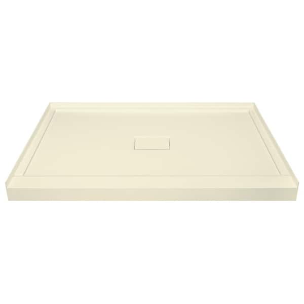 Transolid Linear 34 in. L x 48 in. W Single Threshold Alcove Shower Pan Base with a Center Drain in Biscuit