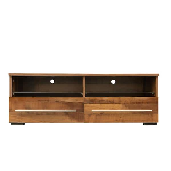 Unbranded 40 in. Nature Modern TV Stand with 2-Storage Drawers Fits TV's up to 70 in. with RGB Light
