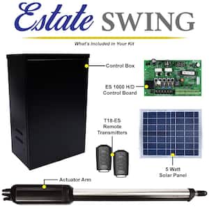 Single Swing Automatic Gate Opener Kit with 5-Watt Solar Panel