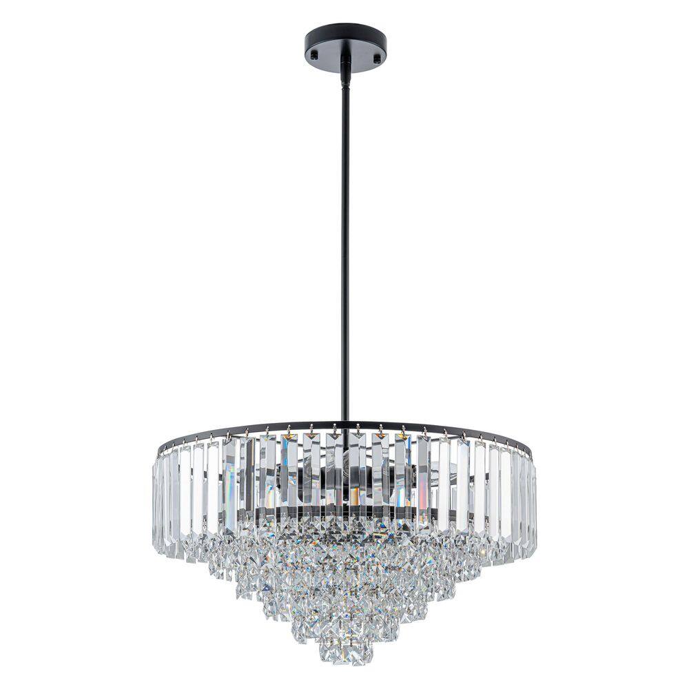 Modern 5-Light Black Crystal Chandelier for Dining Room or Kitchen Island, Glass Pendant Lighting Fixture price history on PriceWatchPro