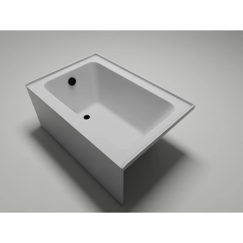 White Acrylic Alcove Skirt Bathtub with Left Drain