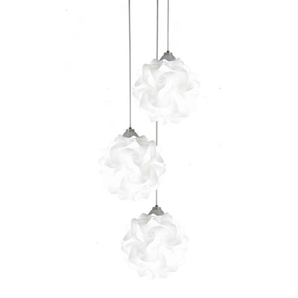 EQLight Hado 3-Light White Cluster Pendant 3 Globes