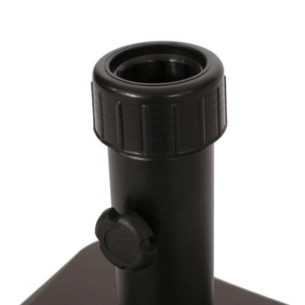 Brown Concrete and Iron Square Umbrella Base, 62 lb