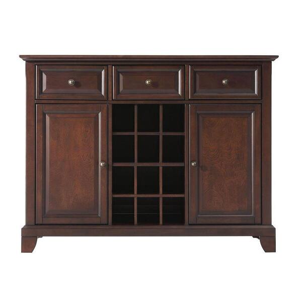 Crosley Newport Mahogany Buffet Server and Sideboard Cabinet with Wine Storage