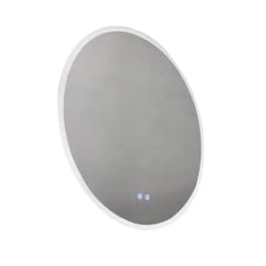32 in. W x 32 in. H Round Frameless Wall Mounted LED Backlit Bathroom Vanity Mirror with Defogging Function