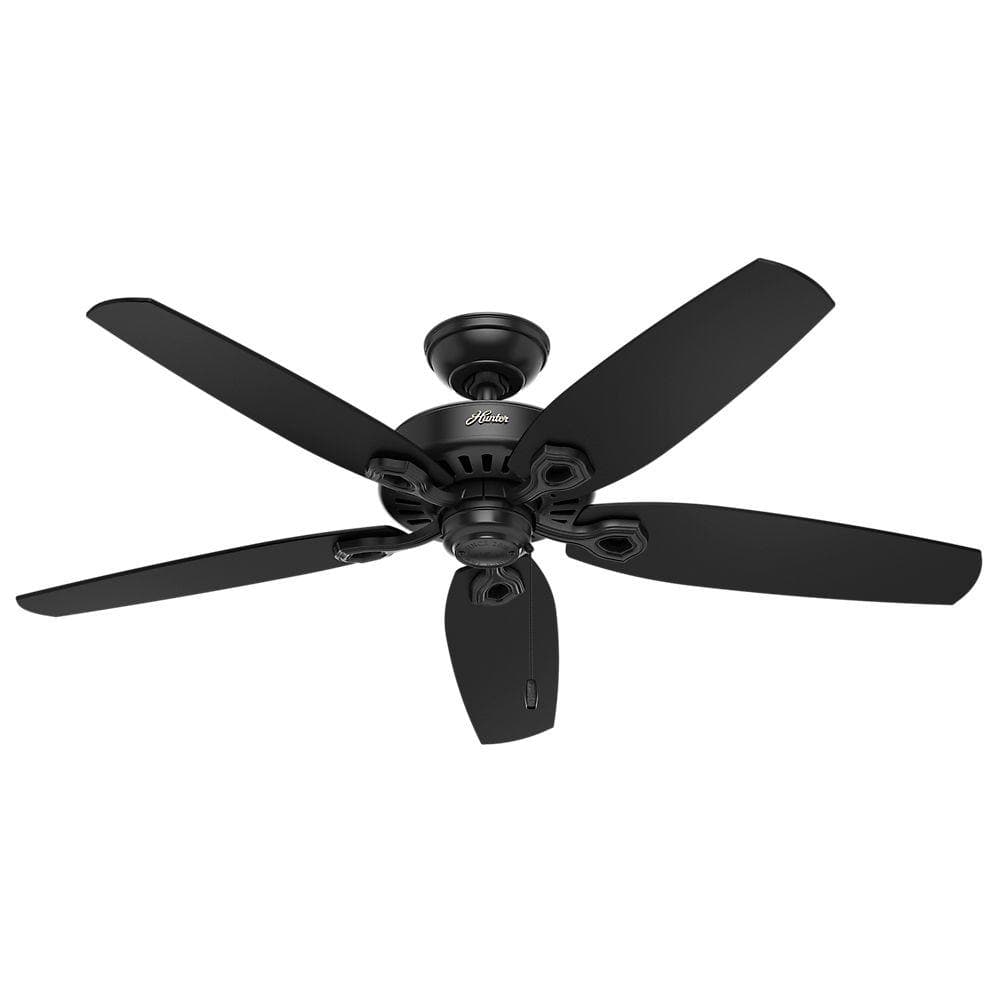 Hunter 52  Builder Matte Black Ceiling Fan with Pull Chain