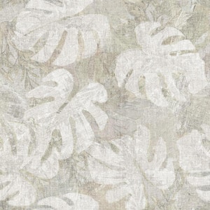 White and Taupe Jungle Leaf Canopy Peel and Stick Wallpaper (Covers 28.29 sq. ft.)