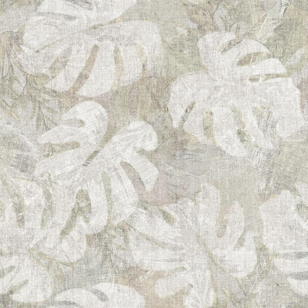 RoomMates White and Taupe Jungle Leaf Canopy Peel and Stick Wallpaper (Covers 28.29 sq. ft.)