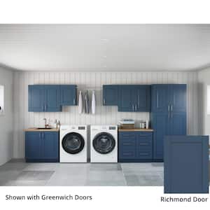 Richmond Valencia Blue Plywood Shaker Stock Ready to Assemble Kitchen-Laundry Cabinet Kit 24 in. x 84 in. x 174 in.