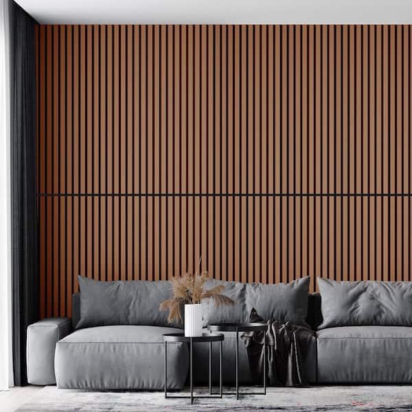 Art3d 4/5in. x 2ft. x 4ft. Walnut Slat MDF Decorative Acoustic