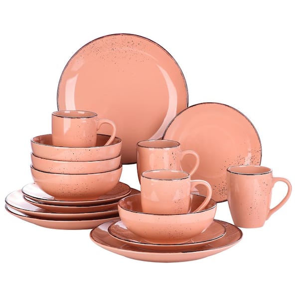 vancasso Navia 16-Piece Jardin Pink Vintage Stoneware Dinnerware Set (Service for 4)