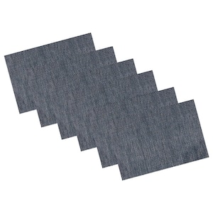 EveryTable 18 in. x 12 in. Dusk Blue Woven PVC Placemat (Set of 6)