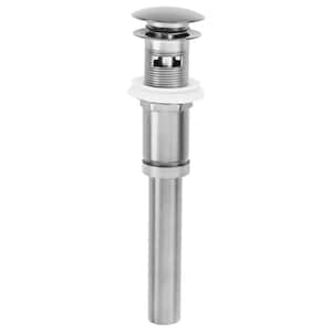 Mushroom Style Push-Down Lavatory Bathroom Sink Drain Assembly with Overflow Holes - Exposed, Polished Chrome