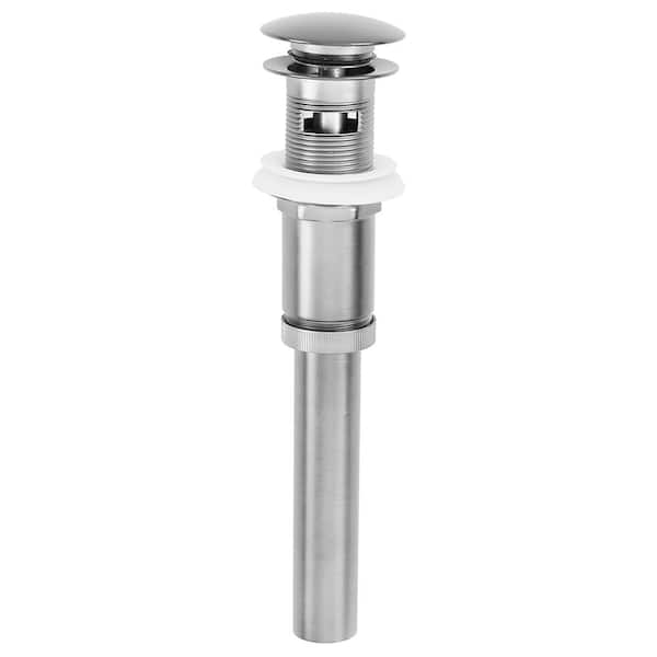 Westbrass Mushroom Style Push-Down Lavatory Bathroom Sink Drain Assembly with Overflow Holes - Exposed, Polished Chrome