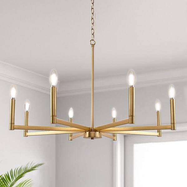 Briignite 8-Light Gold Candle Empire Chandelier for Kitchen Island