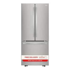 30 in. W 22 cu. ft. French Door Refrigerator with Ice Maker in Stainless Steel