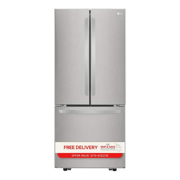 30 in. W 22 cu. ft. French Door Refrigerator with Ice Maker in Stainless Steel