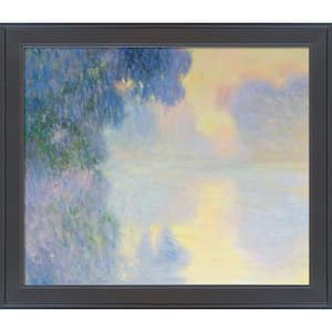 Misty Morning on Seine, Sunrise, 1897 by Claude Monet Gallery Black Framed Nature Oil Painting Art Print 24 in. x 28 in.