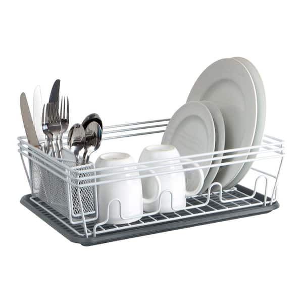 Laura Ashley Speckled Dish Rack Set in White
