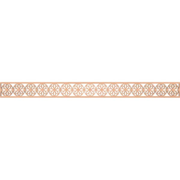 Ekena Millwork Blume Fretwork 0.25 in. D x 46.375 in. W x 4 in. L Alder Wood Panel Moulding