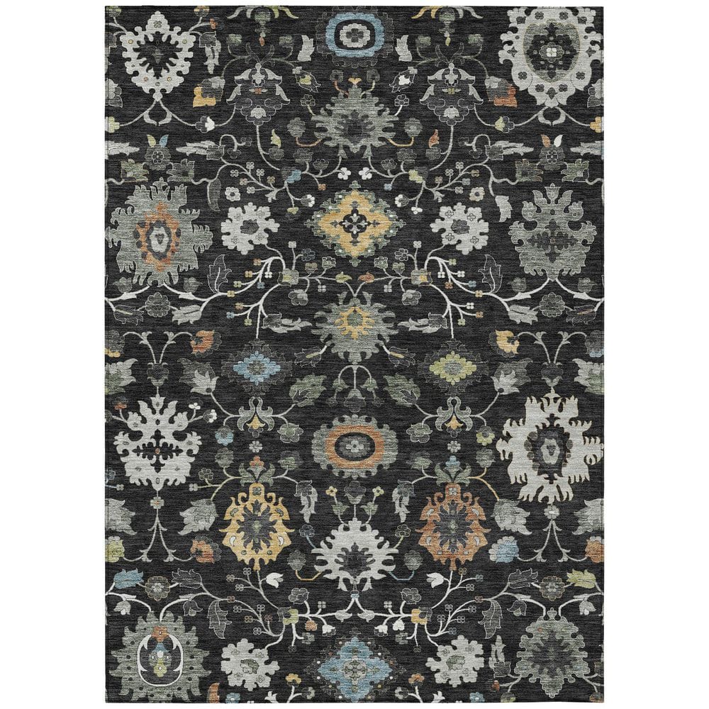 Chantille Machine Washable Indoor/Outdoor Abstract ACN2458 Black 5 ft. x 7 ft. 6 in. Area Rug price history on PriceWatchPro