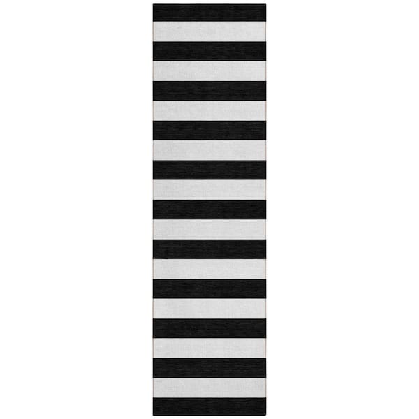 Addison Rugs Chantille ACN528 Black 2 ft. 3 in. x 7 ft. 6 in. Machine Washable Indoor/Outdoor Geometric Runner Rug
