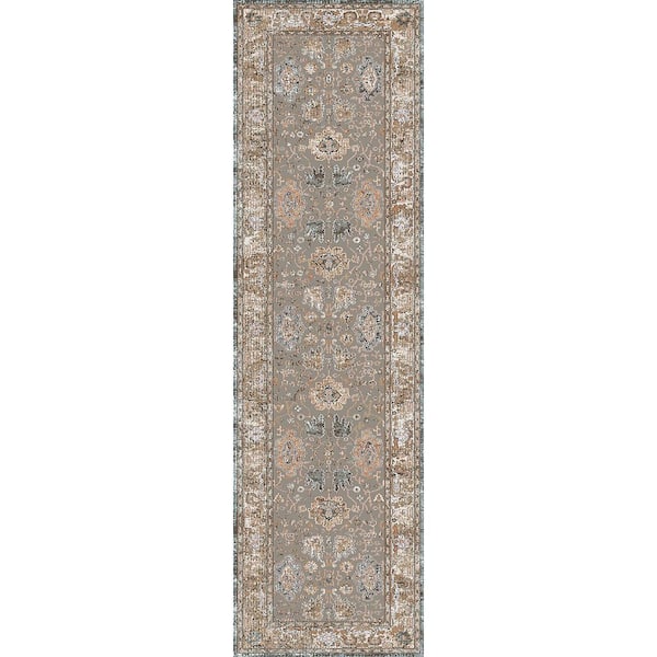 Cullen Taupe/Brown 2 ft. X 7 ft. 5 in. Oriental Indoor Area Rug