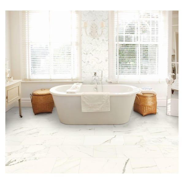 Marazzi      Developed by Nature Calacatta 12 in. x 14 in. x 6 mm Ceramic Mosaic Floor and Wall Tile (0.67 sq. ft. / piece)
