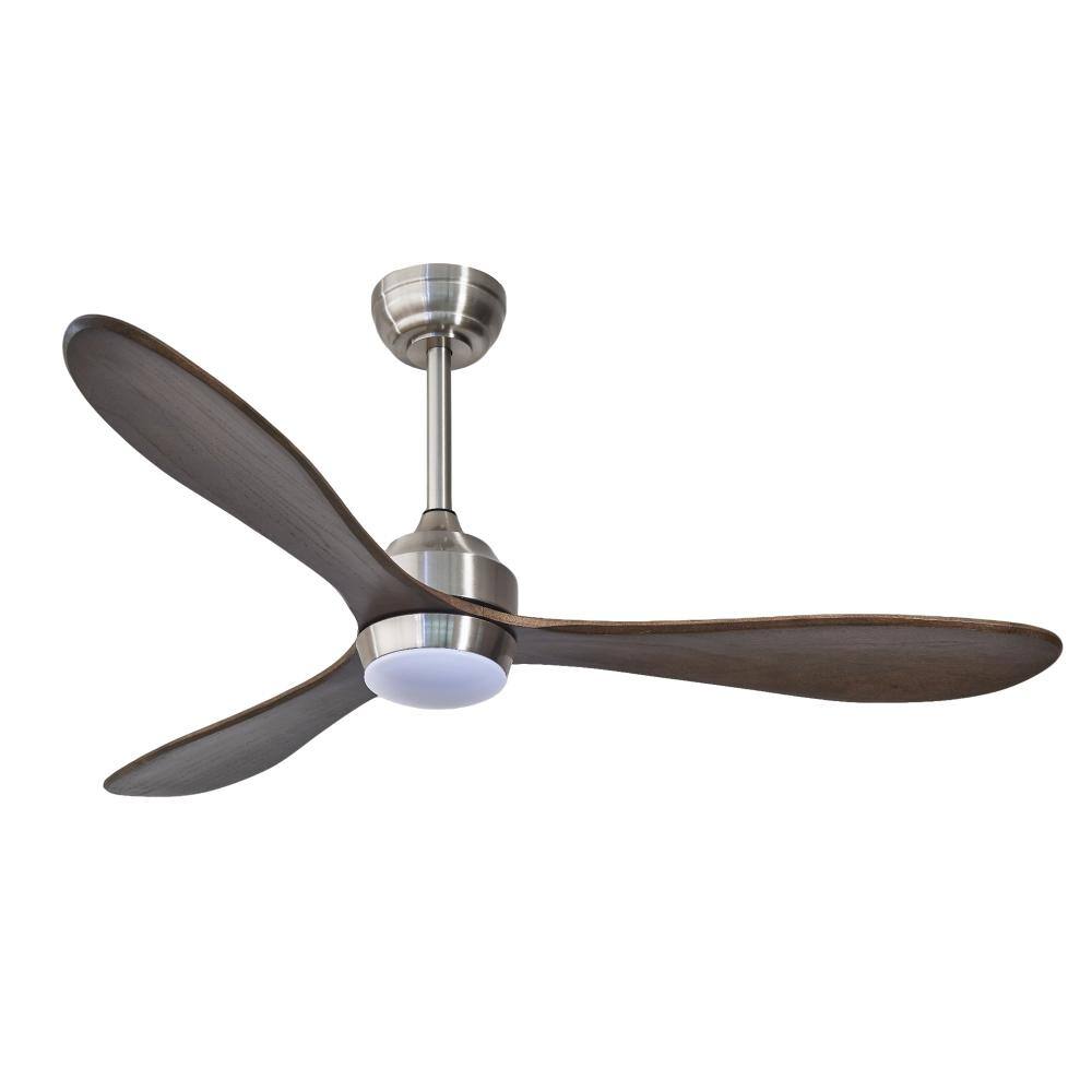 52 in. LED Indoor Downrod Nickel Transitional Style Fan with Reversible DC Motor and Light Kit price history on PriceWatchPro