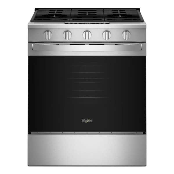 30 in. 5 Element Slide-In Gas Range in Fingerprint Resistant Stainless Steel with Air Cooking Technology