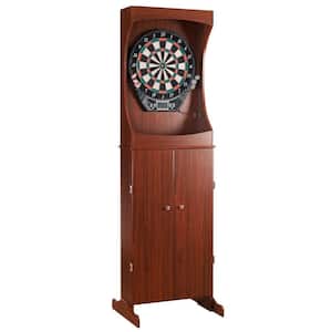 Outlaw Free Standing Dart Board and Cabinet Set - Cherry