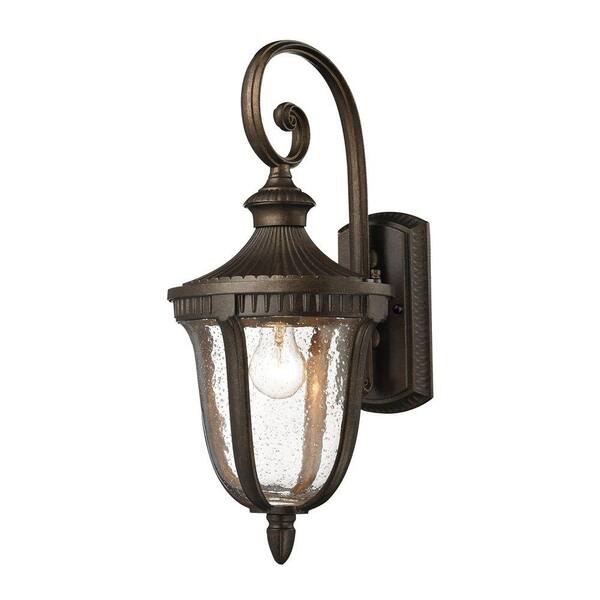 Titan Lighting Worthington 1-Light Hazelnut Bronze Outdoor Wall Lantern Sconce