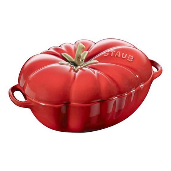 Ceramic 16 oz. Petite Tomato mini Cocotte, Baking Dish, No Stovetop Save - Cherry