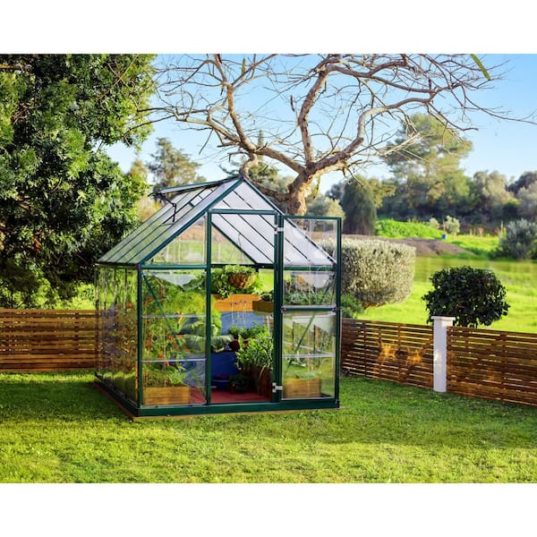 Hybrid 6 ft. x 8 ft. Green/Clear DIY Greenhouse Kit