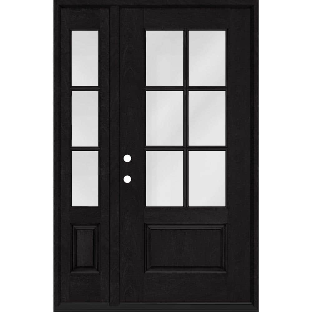 Steves & Sons Regency 36 In. X 80 In. RH 3/4-6 Lite Clear Glass Onyx ...