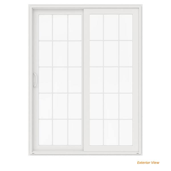 JELD-WEN 72 in. x 96 in. V-4500 White Vinyl Left-Hand 15 Lite Sliding Patio Door