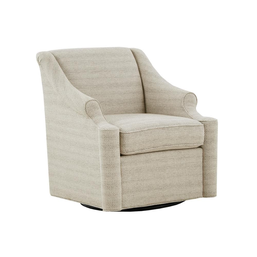 Tan Poly Fabric Modern Swivel Glider Chair