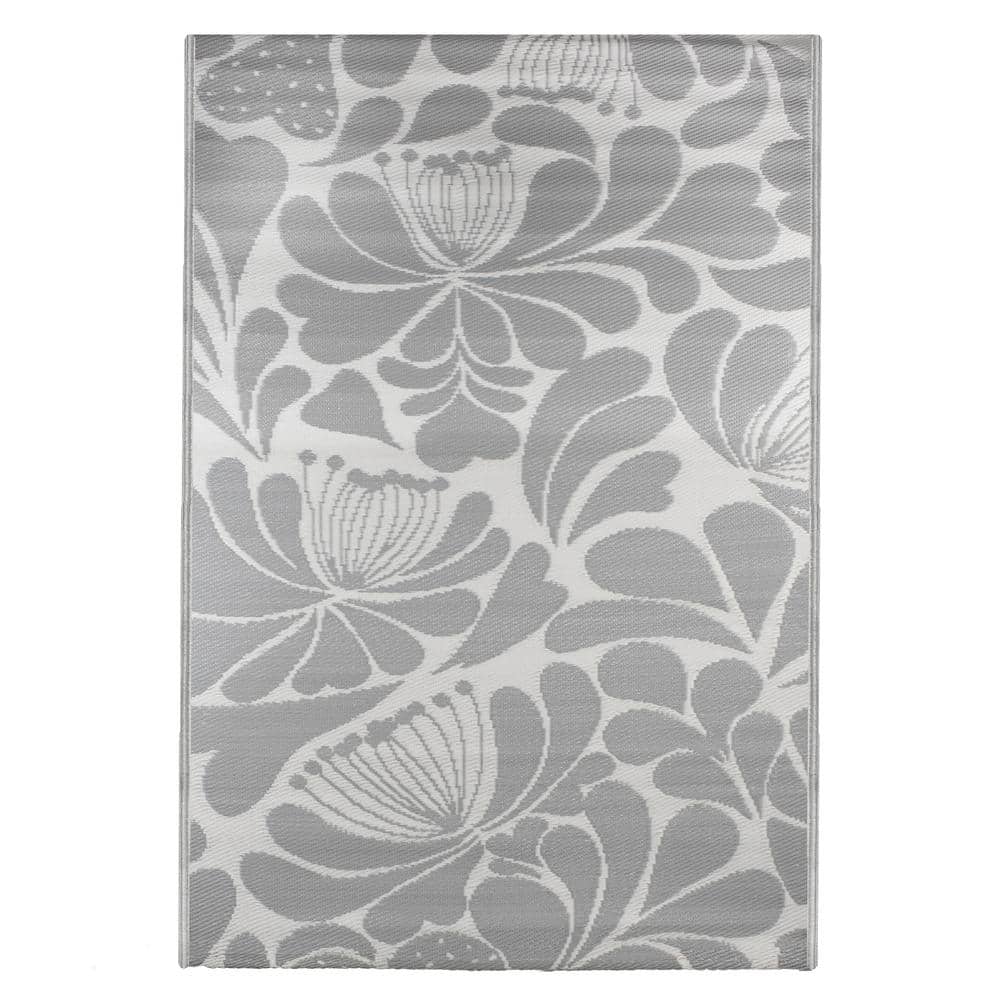Gray 4 ft. x 6 ft. Solid Color Polypropylene Indoor/Outdoor Area Rug price history on PriceWatchPro