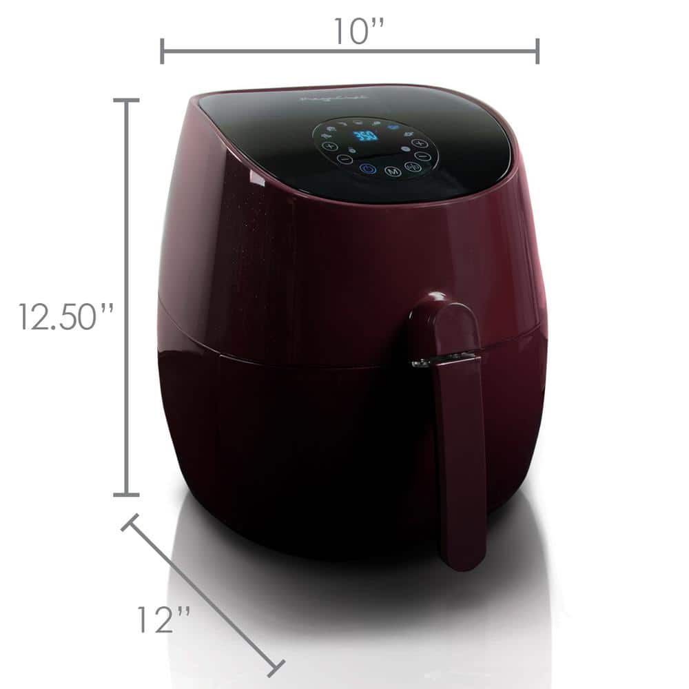 Burgundy Electric 3.5 Quart Air Fryer and Multi-Cooker