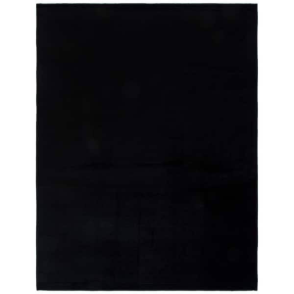 Mirage 9 ft. x 12 ft. Black Contemporary Solid Color Area Rug