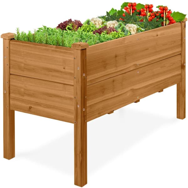 4.0 ft. x 2.0 ft. x 2.5 ft. Acorn Brown Fir Wood Elevated Garden Bed