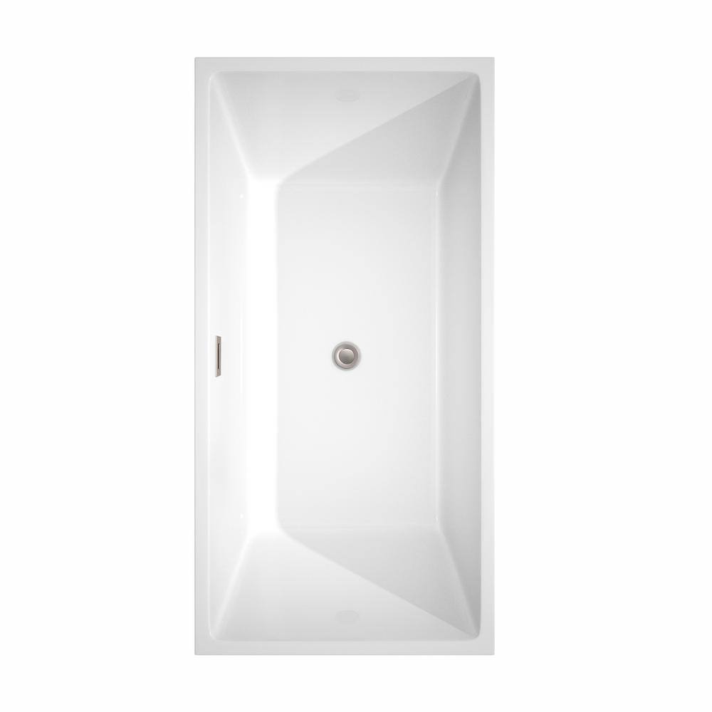 Sara 63'' White Acrylic Freestanding Soaking Bathtub