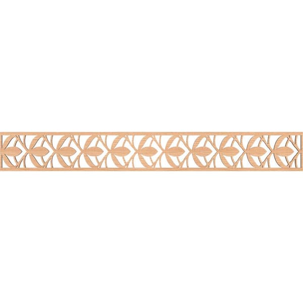 Ekena Millwork Salem Fretwork 0.25 in. D x 46.5 in. W x 6 in. L Hickory Wood Panel Moulding