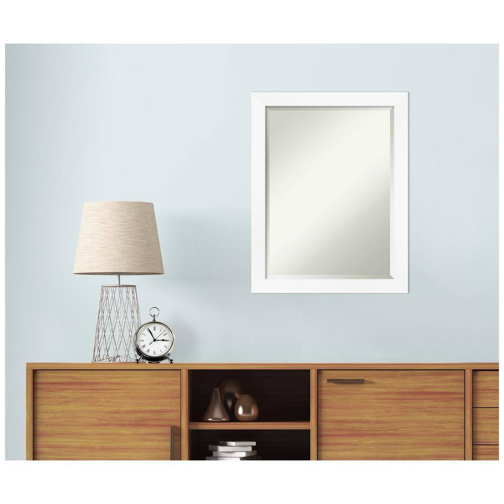 21x27 White Polystyrene Rectangular Bathroom Vanity Mirror
