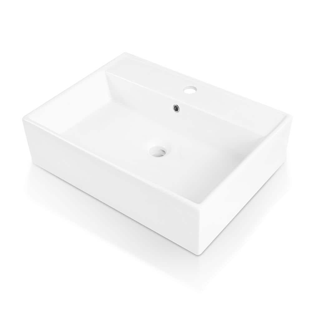 Stalwart 11.325 in. x 17.75 in. x 15.325 in. White Plastic Sink