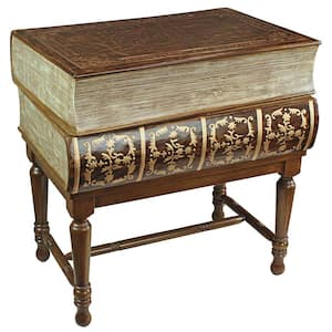 Stacked Books of Shakespeare 24.5 in. Multi-Colored Standard Rectangle Top Wood Wooden Book Side Table