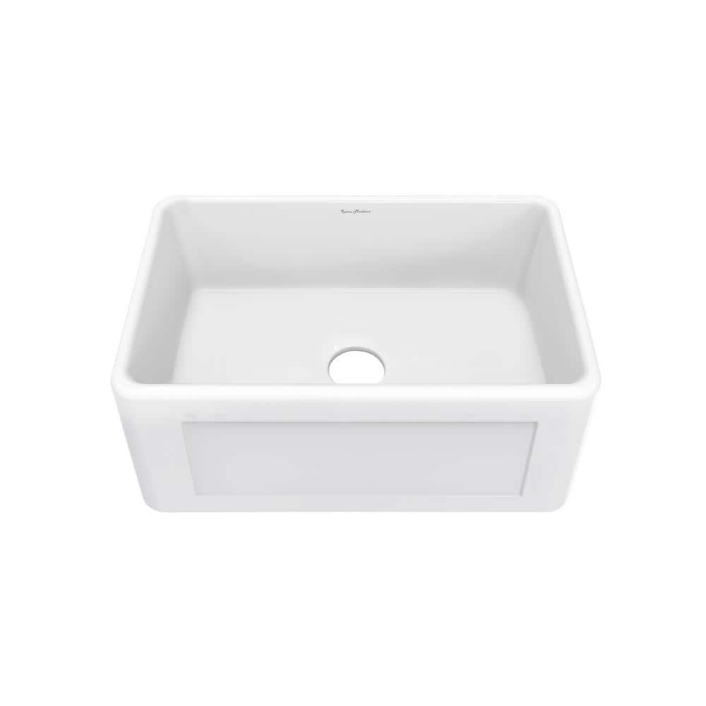 Delice 24 x 18 White Ceramic Farmhouse Kitchen Sink with Apron