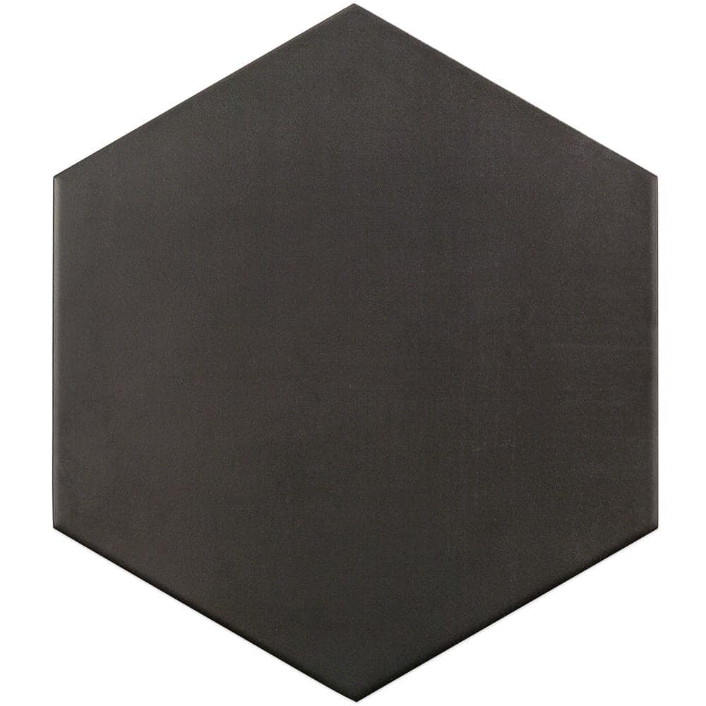 Turner Dark Gray Hexagon Porcelain Floor and Wall Tile